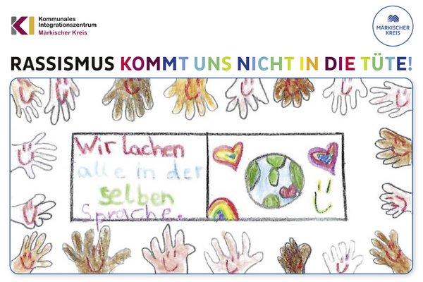 Das Bild von Hanna, Schülerin der 2. Klasse, Grundschule Josefschule Lendringsen werden örtliche Bäckerein im Rahmen der Internationalen Wochen gegen Rassismus auf ihre Brötchentüten kleben.