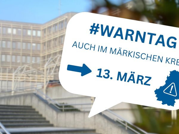 Wichtiger Test für die Sicherheit: In Nordrhein-Westfalen findet am Donnerstag, 13. März, ein weiterer „Warntag“ statt. Auch in allen Kommunen des Märkischen Kreises werden sämtliche Warnmittel- und Systeme getestet, darunter die Warn-App „NINA“ und „Cell Broadcast“. Foto: Märkischer Kreis