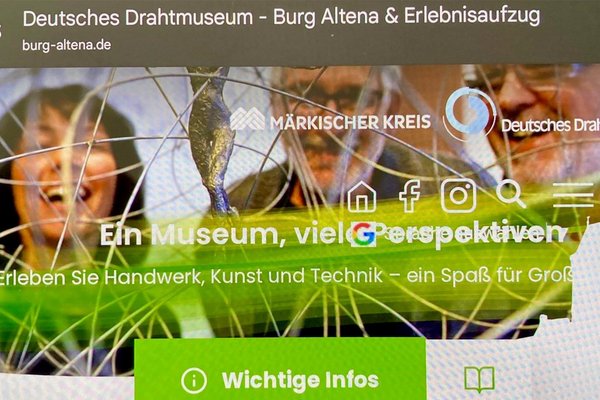 Spannende Einblicke in das Deutsche Drahtmuseum in Altena bietet die neue Homepage unter www.deutsches-drahtmuseum.de Foto: Ulla Erkens/Märkischer Kreis