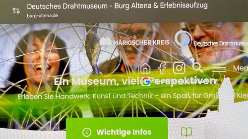 Spannende Einblicke in das Deutsche Drahtmuseum in Altena bietet die neue Homepage unter www.deutsches-drahtmuseum.de Foto: Ulla Erkens/Märkischer Kreis