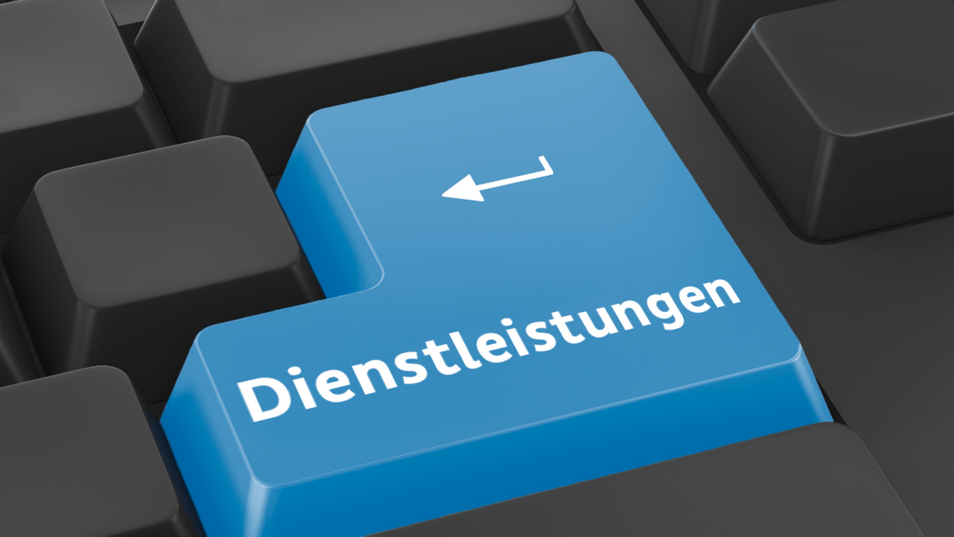 Tastatur mit Wort Dienstleistungen